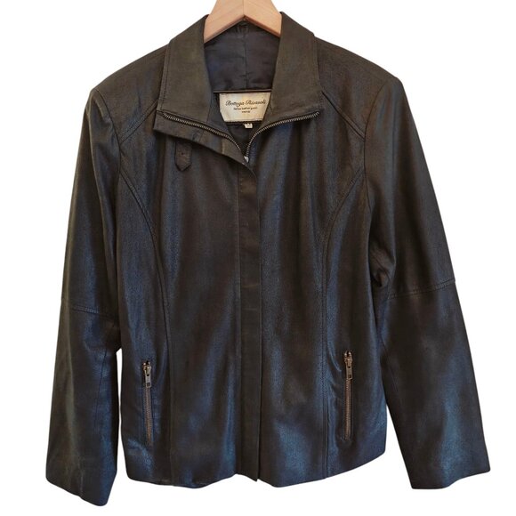 Bottega Ricasoli Dark Blue Sheep Leather Jacket - Picture 1 of 7